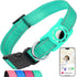 Airtag Dog Collar for Small Dogs, Reflective Dog Collars with Silicone AirTag Holder, Nylon Adjustable Dog Collars for Medium Large Dogs, Teal...