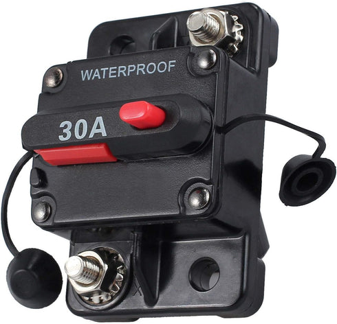30 Amp Waterproof Car Circuit Breaker with Manual Reset Suitable for Motor Auto Car Marine Boat Bike Stereo Audio 12V-24V DC...