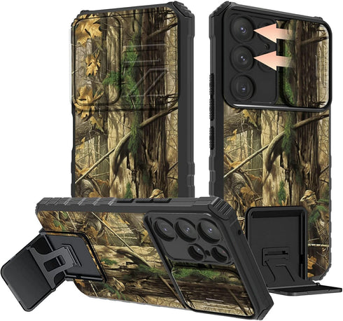 Rossy for Samsung Galaxy S23 Ultra Case, Galaxy S23 Ultra Phone Case with Slide Camera Cover Kickstand Dual Layer Hybrid Shockproof Protective Cas...