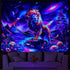 Blacklight Lion Tapestry Trippy Galaxy Space Tapestry UV Reactive Mountain Tapestry Hippie Neon Flowers Plants Wall Tapestry Magic River Landscape...