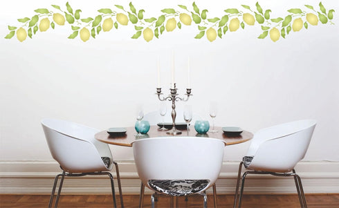 Lemon Branch Stencil, 12.5 x 6.5 inch - Classic Fruit Lemon Bough Stencils for Painting Template...