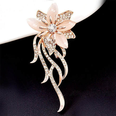 Created Cats Eye Brooches for Women Classy Bouquet Bridal Brooch Pin 12g...