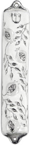 Mezuzah Case - Mezuzah Cover, Pomegranate Tree Design Crafted in Pewter, Jerusalem Judaica, Door Mezuza Case 4" White Wedding Color...