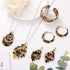 Fiada 5 Pcs Acrylic Leopard Jewelry for Women Resin Boho Earrings Necklace Cheetah Bohemian Jewelry for Woman Girls...