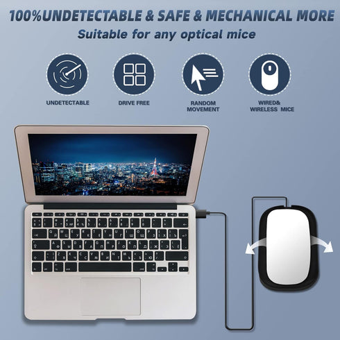 Mouse Jiggler, Undetectable Mouse Mover Wiggler Shaker with Drive Free USB Port Simulate Mouse Automatic Random Movement to Prevent Computer Lapto...