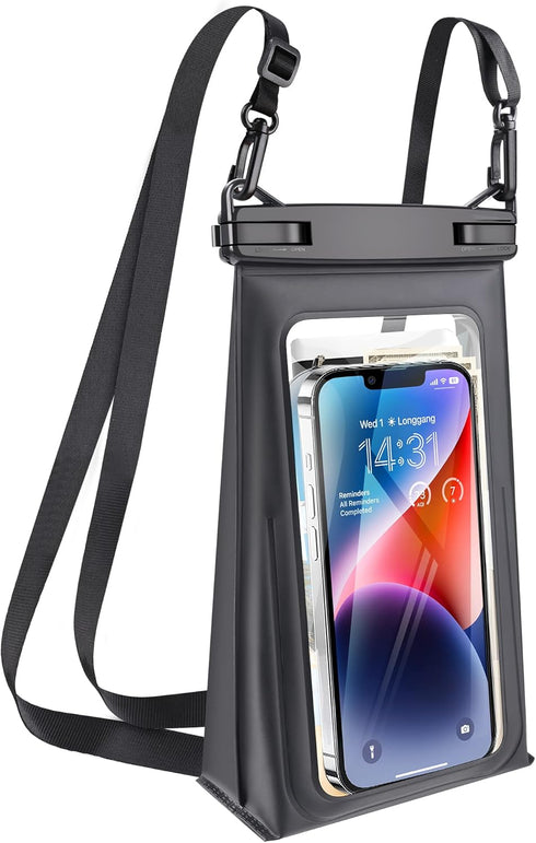 Large Waterproof Phone Pouch Universal Phone Waterproof Case for Phone IPX8 Water Proof Dry Bag with Wide Lanyard Large Capacity Waterproof Bag fo...
