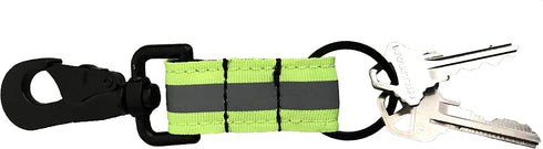 LINE2design Reflective Firefighter Turnout Key Ring - Fire Rescue Key Holder Strap with Heavy Duty Swivel Snap Hook - Green Reflective Design | Pe...