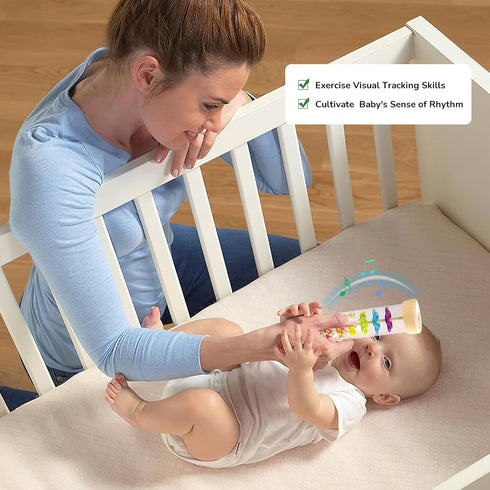 WODI Wooden Rain Stick Montessori Toys for Babies 6-12 Months,Baby Rattle Shaker Sensory Developmental Toy,Raindrops Musical Instrument Baby Music...