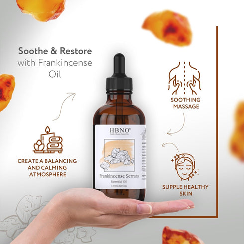 HBNO California Bottled Frankincense Essential Oil (Serrata) 4 fl oz (120ml) - Natural & Premium Grade Frankincense Oil Essential Oil, Frankincens...