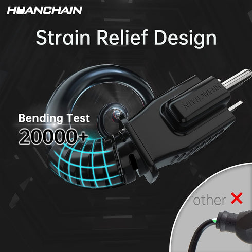 HUANCHAIN Indoor Outdoor Black Extension Cord 8 ft Waterproof, 16/3 Gauge Flexible Cold-Resistant Appliance Extension Cord Outside, 13A 1625W 16AW...