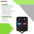 SCITOO Key Fob Keyless Entry Remote Shell Case & Pad 2X4 Button fit for Ford for Mercury for Mazda for Lincoln 98-16 CWTWB1U331-9...