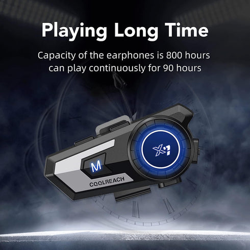 Motorcycle Helmet Bluetooth Headset,Sking Earphone,CVC Noise Cancellation Stereo Music Automatic answering,90 Hours Playing time High Sound Blueto...