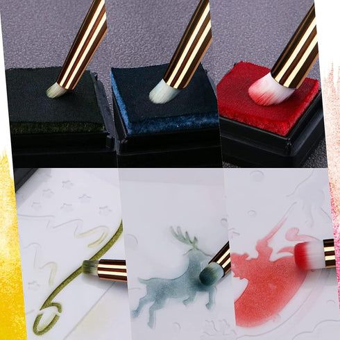Dry Brush Miniature Painting Miniature Paint Brushes Hobby Detail Blending Brushes for Effortless Miniature Painting, Scale Model Painting (3 Pack...