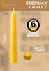 Hyoola 6" Beeswax Taper Candles - 6 Hour Burn Time - Yellow Beeswax Candles - 2 Pack...