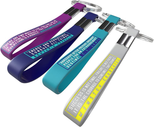 (12-pack) Dream, Courage, Strength, Focus - Motivational Keychains with Inspirational Quotes - Wholesale Bulk Keychains for Gym Office Gifts Ideas...