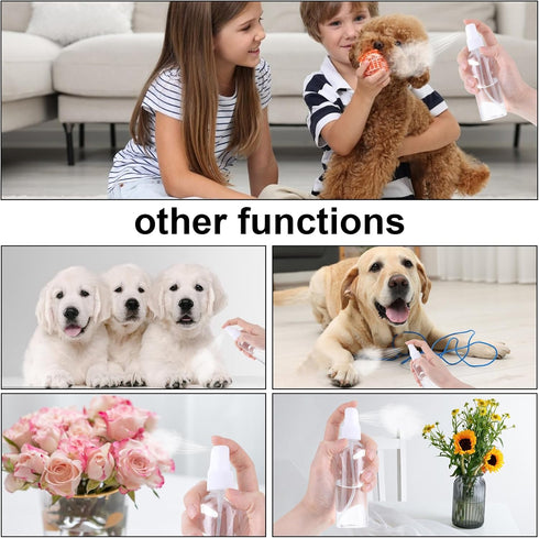 Qianyu 2 Pack Fine Mist Spray Bottles Clear Plastic Empty Refillable Mini Hand Spritzer for Travel Cleaning Gardening Skin Care Makeup Lotion Atom...