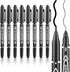Black Markers for Drawing, 10 Pack Dual Tip Brush Pens Permanent Marker Set for Art Drawing Sketching Writing Dooding Marking...
