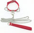 Red Leather Choker Collar with Chain Leash Set Adjustable Soft PU Heart Pendant Necklace for Women Ladies Pet Dogs Cats...
