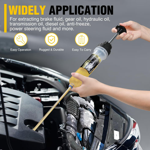 GOOACC Oil Extractor Pump Automotive, Fluid Extractor with Hose Oil Change Syringe Vacuum Pump Extractor, 200CC Manual Brake Fluid Extractor for C...
