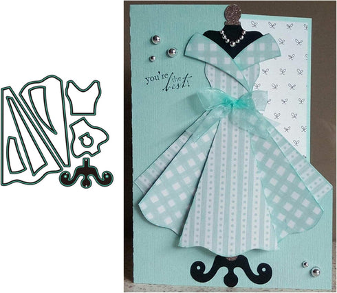 Women Girl Princess Dress Metal Die Cuts,Lady Sector Party Dress Shirt Bowtie Bow Cutting Dies Cut Stencils for DIY Embossing Decorative Scrapbook...