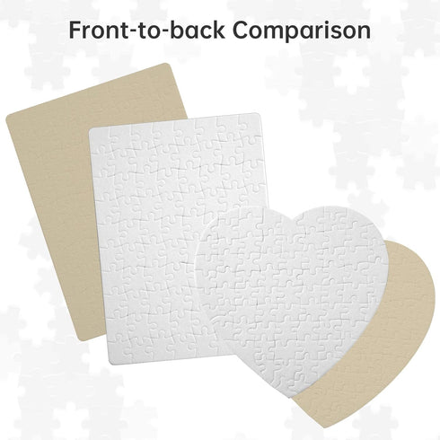 6 Sets Sublimation Puzzle Blanks in Rectangle Heart, Blank Sublimation A5 Jigsaw Puzzle for Kids, Sublimation Blanks Products for Heat Press DIY C...