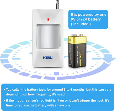 KERUI 433MHz Home Wireless PIR Infrared Motion Sensor Detector for Alarm System...