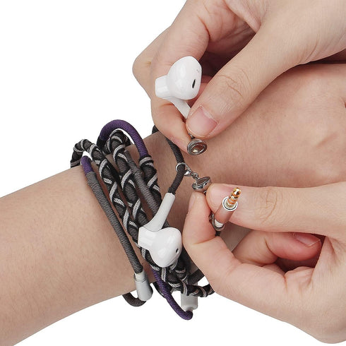 URIZONS 3.5mm Jack in-Ear Ear Buds Headphones with Mic - Tangle Free Cord Heavy Sound Bass Bracelet Stereo Earphones Compatible with iPhone Samsun...