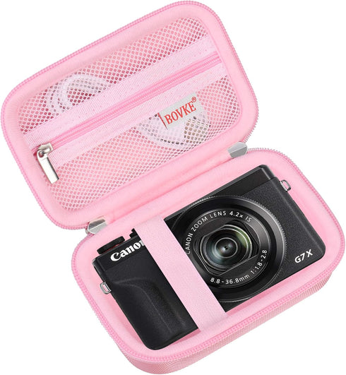 BOVKE Camera Case for Canon PowerShot G7X Mark III / G7 X Mark II Digital 4K Vlogging Camera, Canon Live Streaming Video Camera Travel Case with M...