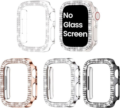 Goton 4-Pack Bling Bumper Compatible for Apple Watch Series 3 2 1 38mm Case, Women Glitter Diamond Rhinestone Protector Cover for iWatch Accessori...