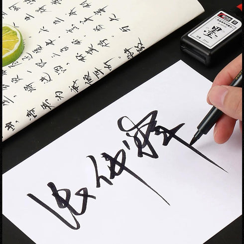 Maxmartt 3 Pcs Ink Pen Artist 3 Size Calligraphy Pen for Writing Drawing Chinese Japanese Calligraphy Shodo Brush Ink Pen Fineliner Pens Calligrap...