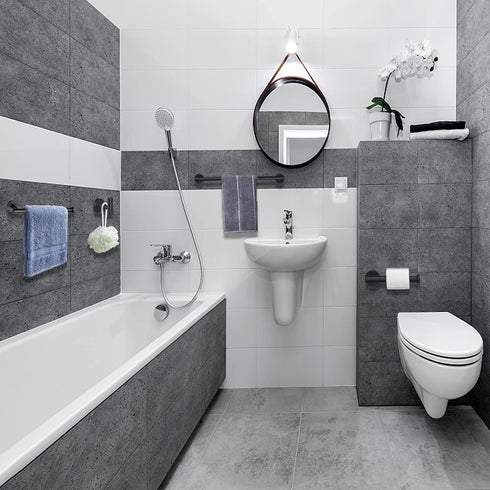 Nolimas Matte Black Bath Towel Bar Single Bars Towel Rack Rod Classic Wall Mounted SUS304 Stainless Steel Bathroom Towel Holder Toilet Kitchen Tow...