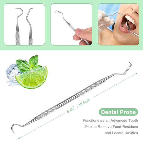 Dental Tools, Professional Dental Pick Tools Kit, Teeth Cleaning Calculus Tool for Dentist, Personal Using, Pets Oral Care with Dental Mirror Dent...