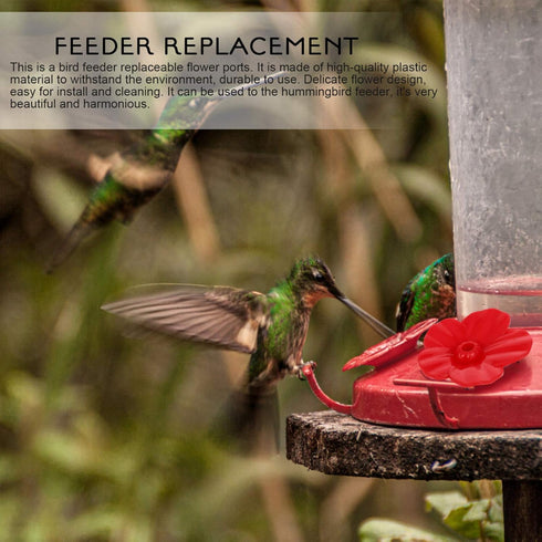 DOITOOL 25pcs Hummingbird Feeder Replacement Flowers - Hummingbird Replacement Flowers Hummingbird Feeder Parts - Hummingbird Feeder Replacement P...