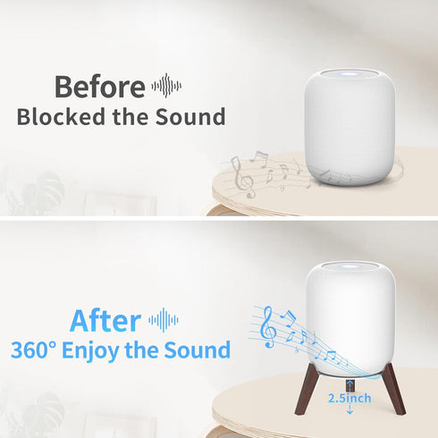 Wood Table Stand for HomePod 1 and Homepod 2 Speaker with Dust-Proof Cover, Anti-Slip Wooden Desk Stand Compatible with Homepod 1st & 2nd Desktop ...