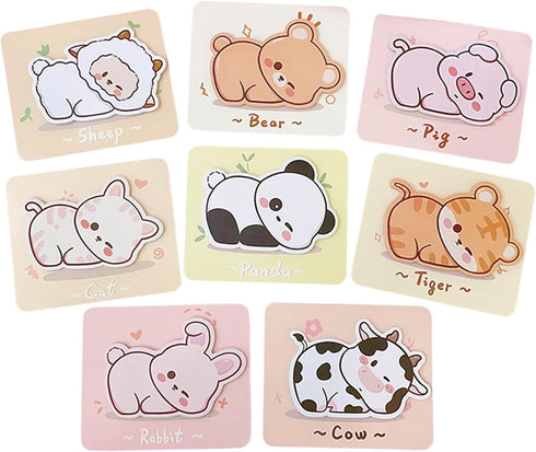 8 Pack Cute Sticky Notes Cartoon Animal Sticky Memo Pads Kawaii Small Self-Stick Memo Note Pad Office School supplies (8 Pack Animal)...