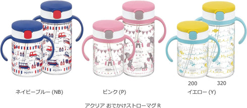 Richell Aqulea outing straw mug 200ml Navy...