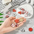 Cheriswelry 8 Pairs Sports Theme Earring Set with Baseball Football Basketball Rugby Wood Earring Pendants Earring Hooks Jump Rings for Sports Lov...