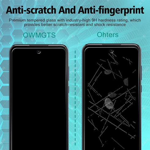 for Motorola G Play 2023 Privacy Screen Protector - 2 Pack Front Private Tempered Glass Screen Protector + 2 Pack Camera Lens Protector, Anti-Scra...