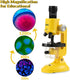 Little World Science Kits for Kids Beginner Microscope Kit with LED 100X 400X and 1200X Magnification Kids Educational Toy Birthday Halloween...