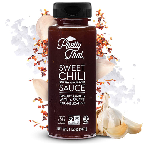 Pretty Thai Sweet Chili Sauce, Gluten Free Certified Non-GMO Authentic Vegan Stir Fry, BBQ Condiment, Dipping Sauce, Rice Seasoning, 100% Natural...