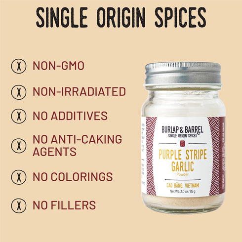 Burlap & Barrel Purple Stripe Garlic -As Seen on Shark Tank! Alternative to Fresh/Granulated Garlic- Savory Sweet Flavor to Tomato Sauces, Fried C...