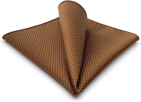 S&W SHLAX&WING Ties for Men Brown Copper Formal Neck Tie with White Dots Matching Pocket Square Only...