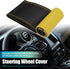 uxcell Yellow Black Fit 14.6-15.2 Inch 37-38.5cm Dia Car Hand Sewn Yellow Stitches Steering Wheel Cover Universal Stitch on Wrap Comfortable Faux ...