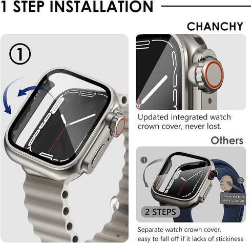 Ultra Look - Fullife 2 in 1 Compatible with Apple Watch Case Series 6 44mm Waterproof Screen Protector, Front & Back Protective Bumper Cover iWatc...
