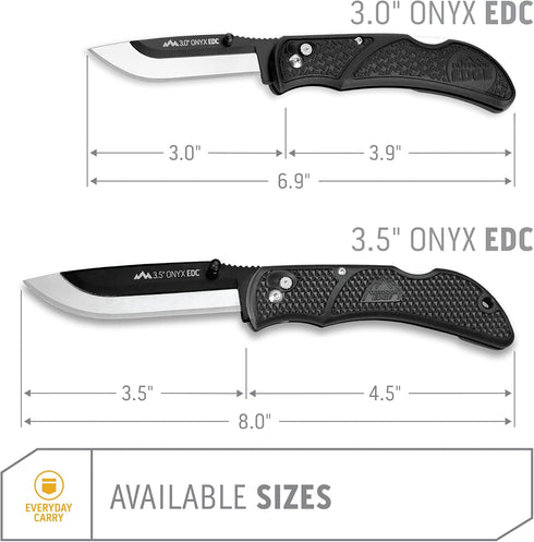 OUTDOOR EDGE 3.0" Onyx EDC - Replaceable Blade Folding Pocket Knife with Dual Thumb Opener and Pocket Clip with 3 Blades...