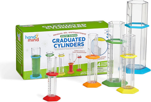 hand2mind Starter Science Graduated Cylinder Set, Science Lab Equipment Kids, Measuring Toys for Kids, Educational Science Kits, Kids Chemistry Se...