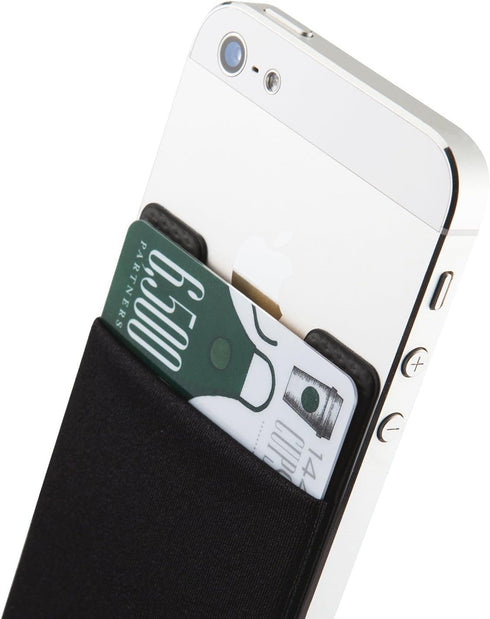 Sinjimoru Basic Cell Phone Wallet Stick on, Card Holder for Back of Phone Working as Adhesive Stretchy iPhone Wallet. Sinji Pouch Basic 2 Black 3 ...