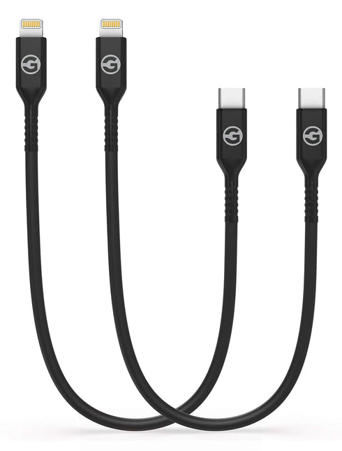 GALVANOX Short iPhone Charging Cable (2 Pack) Apple MFi Certified USB C to Lightning 1ft Braided Charger Cords Compatible with iPhone 11/12/13/14 ...