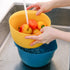 BLUE GINKGO Rice Strainer and Kitchen Colander Set - Strain Rice, Quinoa and Small Grains - Soak, Wash and Drain Vegetables and Fruit - (4 Quart B...