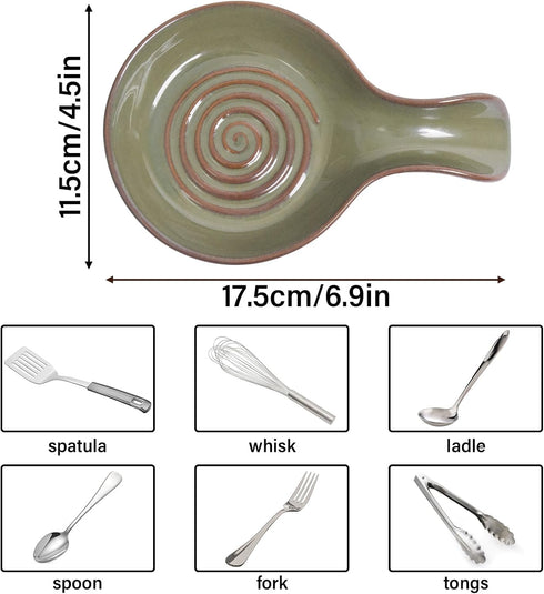 Spoon Rest for Kitchen, Ceramic Spoon Holder for Stove Top, Cooking Spoon Holder,Kitchen Spoon Rest,Heat Resistant Utensil Rest for Countertop, Di...